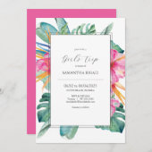 Weekend Invitations Tropical Flowers Einladung (Vorne/Hinten)