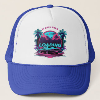 Weekend Ladung Retro Sunset Trucker Hat - 80er Aes Truckerkappe