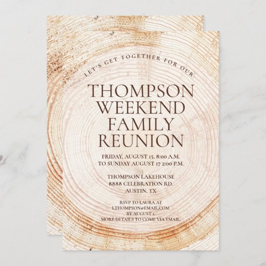 Weekend Lakehouse Family Wiedersehen Einladung (Vorne/Hinten)