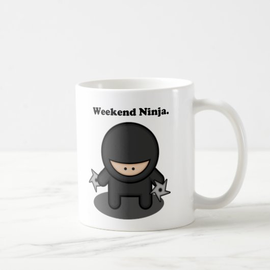 Weekend Ninja Funny Niedlich Japan Cartoon Kaffeetasse (Rechts)