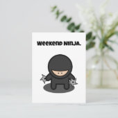 Weekend Ninja Funny Niedlich Japan Cartoon Postkarte (Stehend Vorderseite)