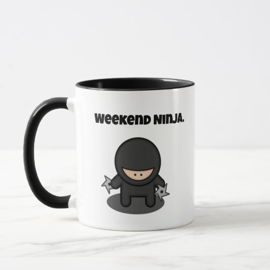 Weekend Ninja Funny Niedlich Japan Cartoon Tasse (Links)