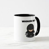 Weekend Ninja Funny Niedlich Japan Cartoon Tasse (VorderseiteRechts)
