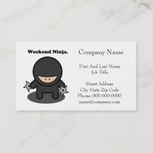 Weekend Ninja Funny Niedlich Japan Cartoon Visitenkarte