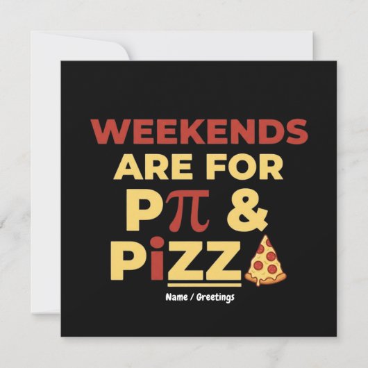 Weekend Pi Day & Pizza Party Math Lover Foodie Fun Einladung (Vorderseite)