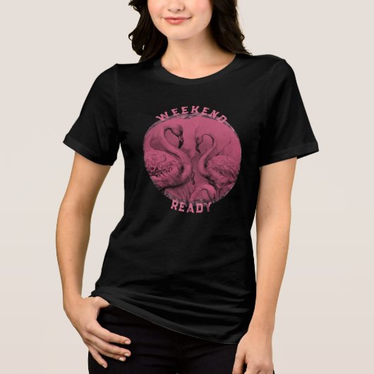 Weekend Pink Graphic T - Shirt Tri-Blend Shirt (Vorderseite)