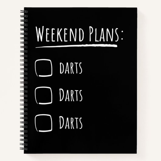 Weekend Plans Darts Notizblock (Vorderseite)