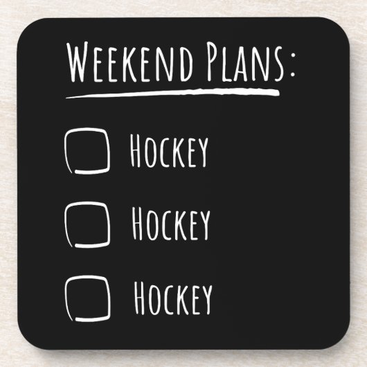 Weekend Plans Hockey Getränkeuntersetzer (Vorderseite)