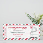 Weekend Weihnachtsgeschenk Ticket Gutschein Einladung (Stehend Vorderseite)