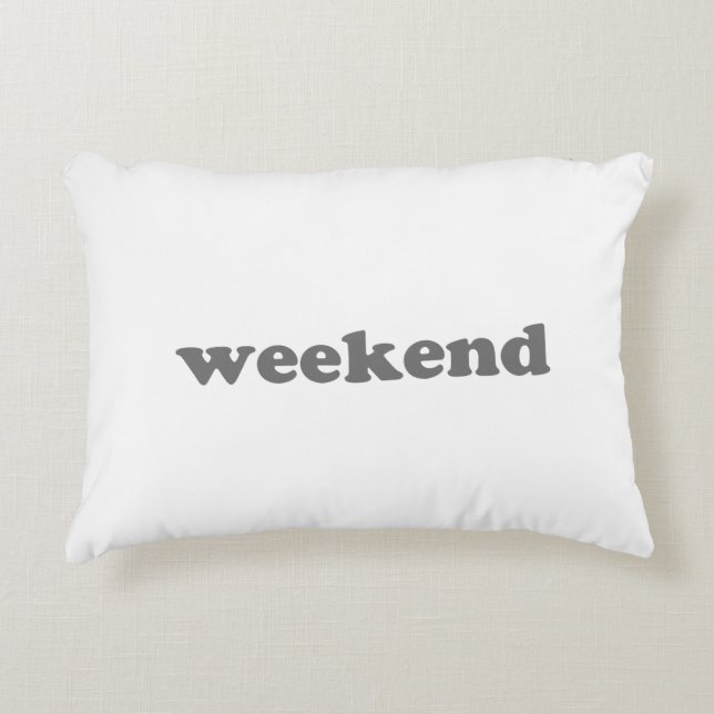 Weekend weiß grau moderne Typografie Spaß cool Dekokissen (Vorderseite)