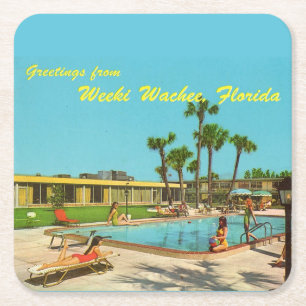 Weeki Wachee Florida vintage Rechteckiger Pappuntersetzer