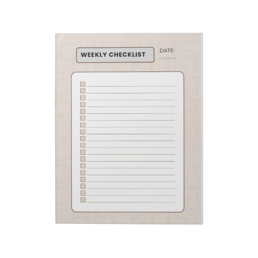 Weekly Checklist Planner Notizblock (Rotiert)