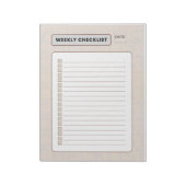Weekly Checklist Planner Notizblock (Rotiert)
