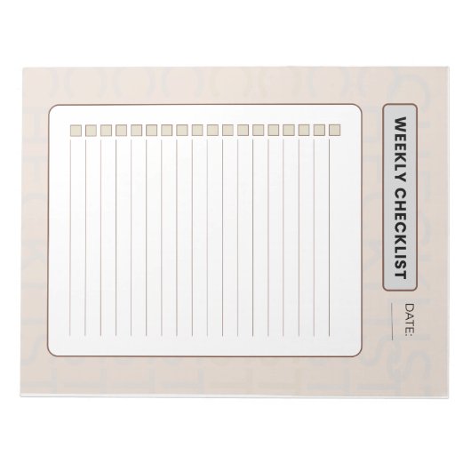 Weekly Checklist Planner Notizblock (Vorderseite)
