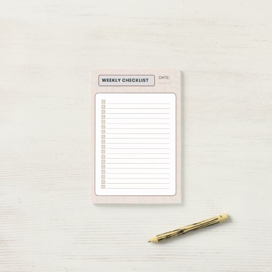weekly checklist post-it klebezettel (Auf Schreibtisch)
