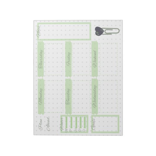 Weekly Desk Planner Notepad Notizblock (Rotiert)
