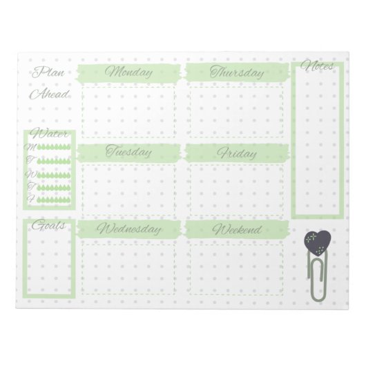 Weekly Desk Planner Notepad Notizblock (Vorderseite)