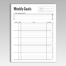 Weekly Goals Notepad Notizblock