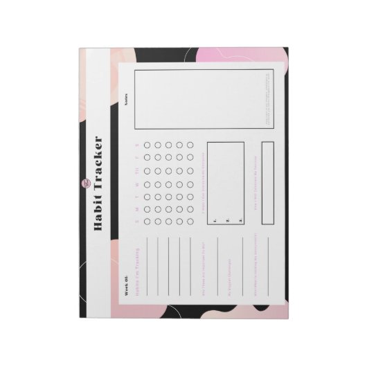 Weekly Habit Tracker Editor Notizblock (Rotiert)