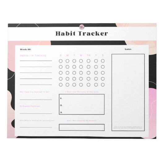 Weekly Habit Tracker Editor Notizblock (Vorderseite)