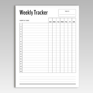Weekly Habit Tracker Notizblock