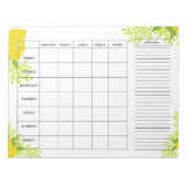 Weekly Meal Planner with Lemon Design Notizblock (Vorderseite)