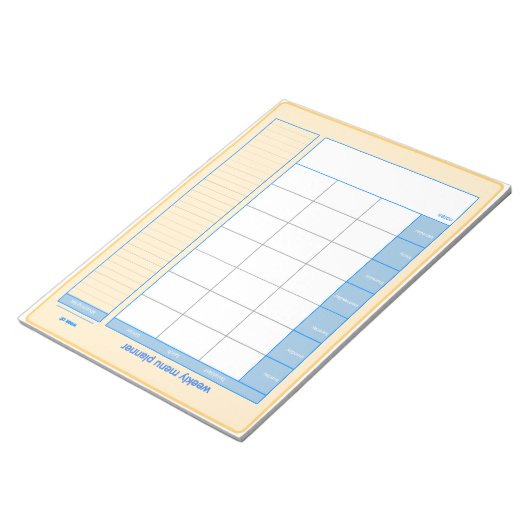 Weekly Menu Planner Notepad Notizblock (angewinkelt)