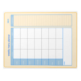 Weekly Menu Planner Notepad Notizblock