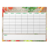 Weekly Menu Planner to Personalise. Notizblock (Vorderseite)