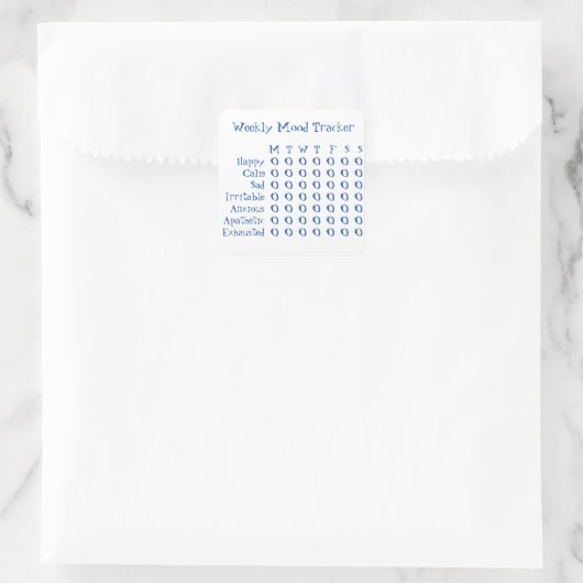 Weekly Mood Tracker Quadratischer Aufkleber (Tasche)