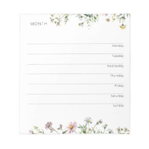 Weekly Organizer and Planner -  Wildflower Meadow Notizblock