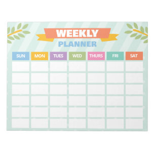 Weekly Plananner Paper Notepad Notizblock