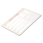 Weekly Planner Colorful Hearts Purple Text Notizblock (angewinkelt)