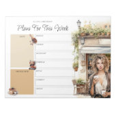 Weekly Planner Custom Name Coffee Lover Notizblock (Vorderseite)