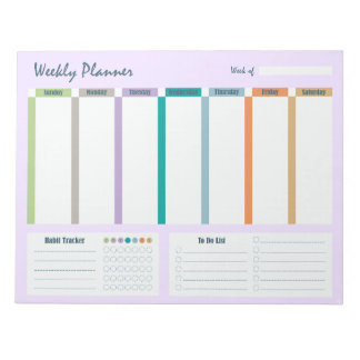 Weekly Planner Habit Tracker To Do List Notepad Notizblock