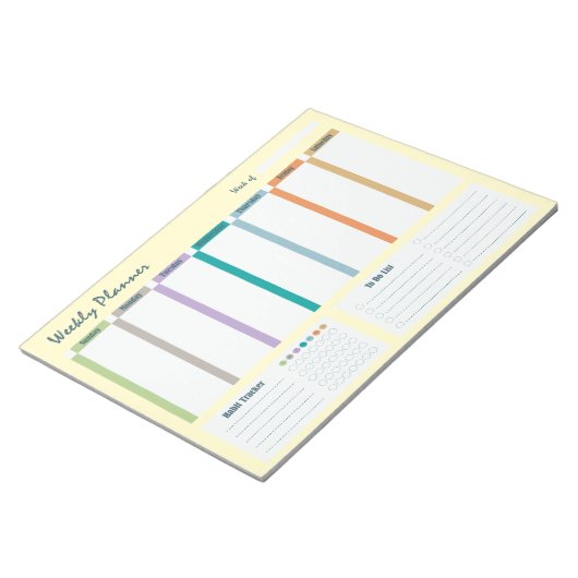 Weekly Planner Habit Tracker To Do List Notepad Notizblock (angewinkelt)