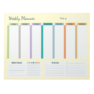 Weekly Planner Habit Tracker To Do List Notepad Notizblock