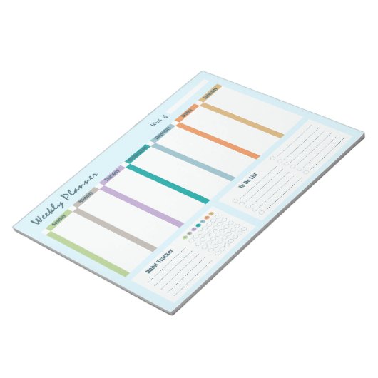 Weekly Planner Habit Tracker To Do List Notizblock (angewinkelt)