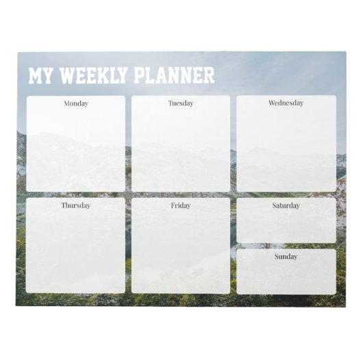 Weekly Planner (mountain) for active people, Notizblock (Vorderseite)