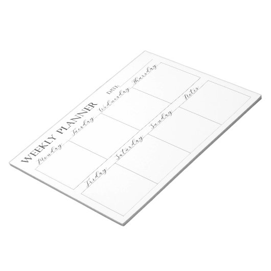 Weekly Planner, Notepad Notizblock (angewinkelt)