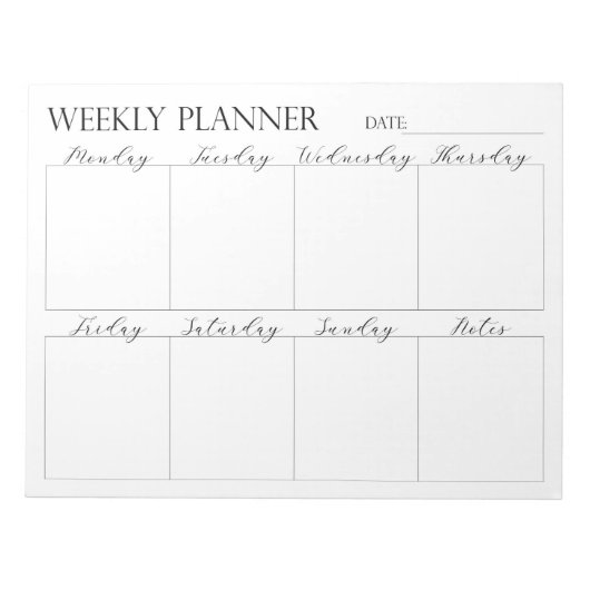 Weekly Planner, Notepad Notizblock (Vorderseite)