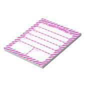 Weekly Planner Notepad - Pink Striped Notizblock (Rotiert)