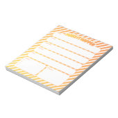 Weekly Planner Notepad - Yellow Striped Notizblock (Rotiert)