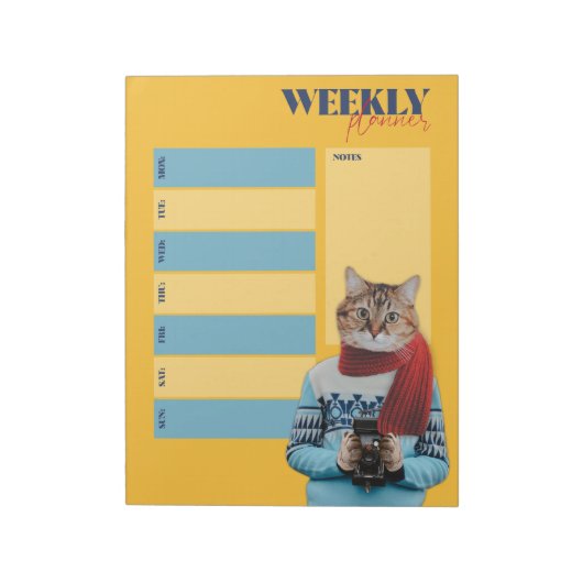 Weekly Planner Pad with Cat Photographer Photo Notizblock (Rotiert)