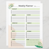 Weekly Planner Template (Vorne/Hinten)