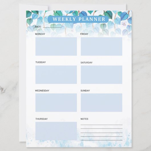 Weekly Planner Template (Vorderseite)