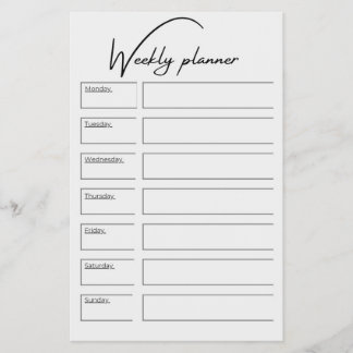 Weekly Planner Vertical Schedule Layout Flyer
