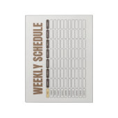 Weekly Schedule Planner Minimal Beige Grid Notizblock (Rotiert)
