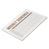 Weekly Schedule Planner Minimal Beige Grid Notizblock (angewinkelt)