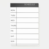Weekly Schedule Tracker Post es notiert Post-it Klebezettel (Vorderseite)